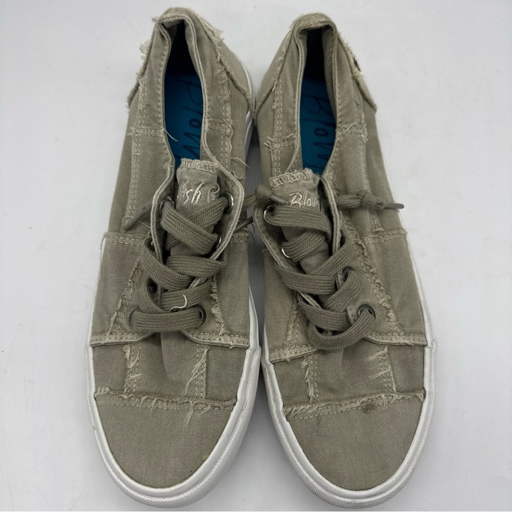 Blowfish Distressed Canvas Sneakers in Taupe